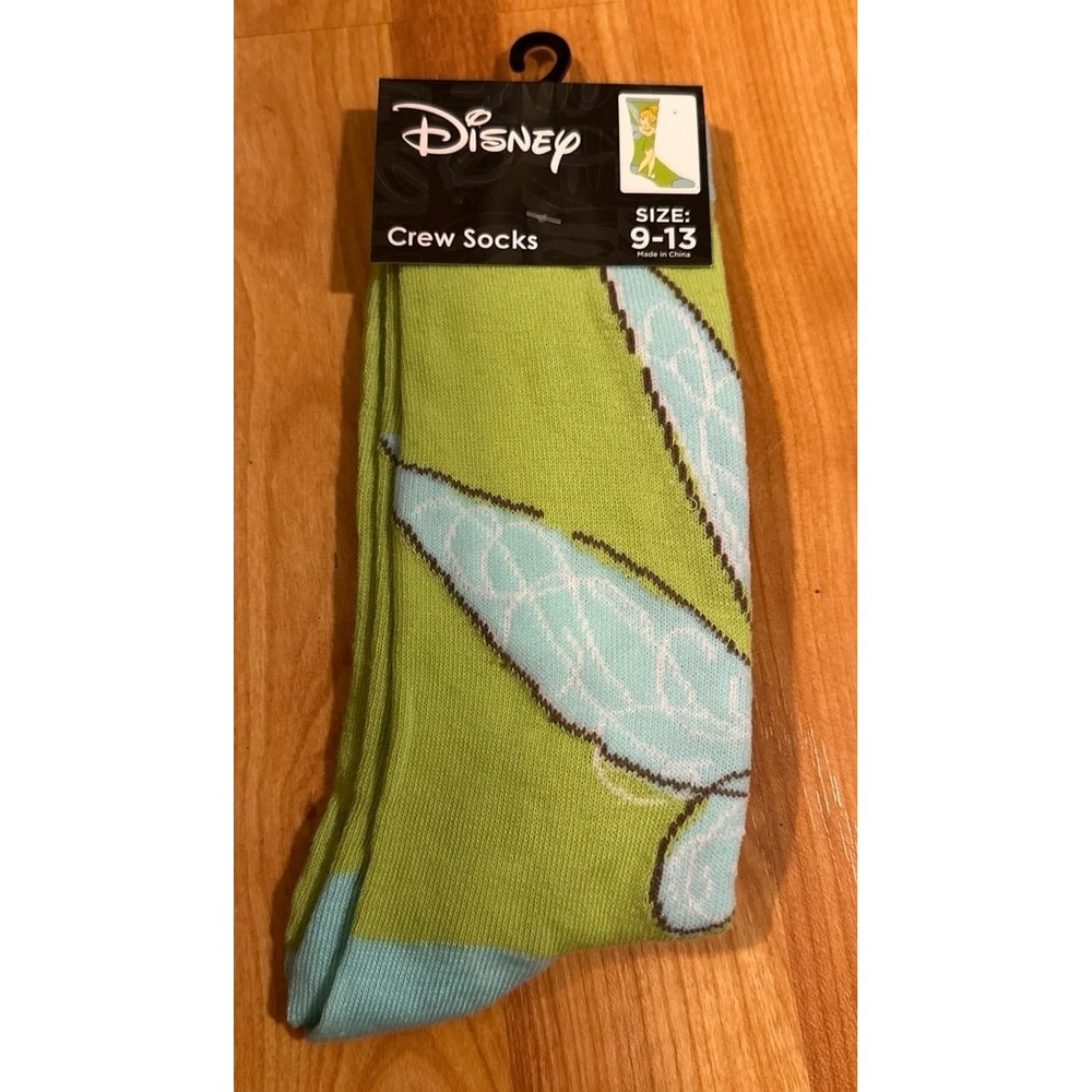 Disney 'Tinkerbell' 'Peter Pan' Crew Socks [New] [Licensed] [Adult 9-13]‎
